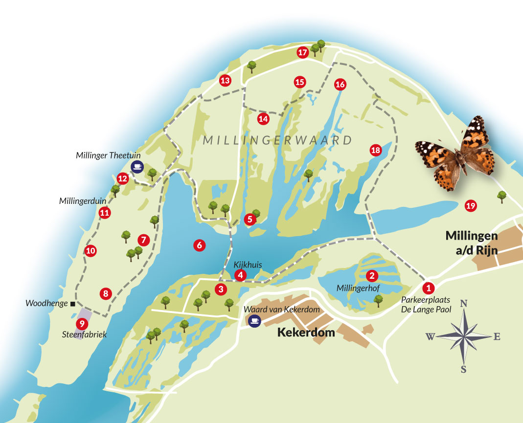 Millingerwaard kaart